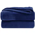 Produktbild: Wohndecke Premium Super Soft Flanell Kuscheldecke Sofadecke, heimtexland, super weich und flauschig, Allergiker geeignet, atmungsaktiv blau 220 cm x 240 cm