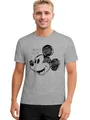 Produktbild: Disney Mickey Mouse Schlafanzug für Herren - Pyjama Set Männer Kurzarm Oberteil mit Shorts Hose Grau/Schwarz (DE/NL/SE/PL, Alphanumerisch, L, Regular, Regular, Grau/Schwarz)