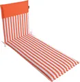 Produktbild: LILENO HOME Sonnenliege Auflage als [1er Set - Rollliege] in Streifen Coralle - Uni Coralle - Gartenliegen Auflage perfekt für Strandliege - Polster Auflage für Gartenliege (190x60x5cm) MALT