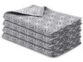 Produktbild: ZOLLNER 4er Set Geschirrtücher 100% Baumwolle, 50x70 cm, Grau
