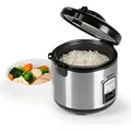 Produktbild: GOURMETmaxx Reiskocher mit Gartopf 400W silber/schwarz inkl. Dampfkorb/Reislöffel/Messbech