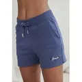 Produktbild: Shorts BENCH. LOUNGEWEAR, Damen, Gr. 32/34, N-Gr, blau (navy), Interlock, Obermaterial: 60% Baumwolle, 40% Polyester, Basic, bequem kurz, Hosen Shorts, mit Logodruck und Stickerei