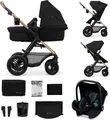 Produktbild: Kinderkraft MOOV 2 AIR 3-in-1 Kinderwagen - Aufblasbare Räder - 2-in-1-Sitz - Inklusive MINK PRO i-Size - Bis 27 kg - UPF50+ Verdeck - Schwarz