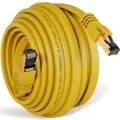 Produktbild: HB-DIGITAL 15m CAT 8 LAN Kabel Netzwerkkabel Ethernet Patchkabel flach RJ45 U/FTP LSZH 40 Gbit/s 2000 MHz AWG 26 PiMF reines Kupfer vergoldete Stecker für Switch, Router, Modem, PC, Smart TV - Gelb