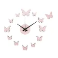 Produktbild: KARLSSON DIY BUTTERFLY PASTELL Rosa Schmetterling Kinderzimmer Mädchen Wanduhr