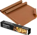 Produktbild: GOURMEO Dauerbackfolie für Backofen & Grill - 2x Rollen à 40 x 150 cm - Die Teflon Backfolie ist Silikonfrei, Wiederverwendbar bis über 250 Grad - Eignet sich als Dauer Backpapier