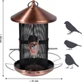 Produktbild: Wildvogelfuttersäule Vogelfutterspender Futterstation Metall Kupfer 20x20x32cm