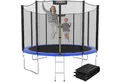 Produktbild: Kinetic Sports Gartentrampolin SALTO PLUS, Ø 183 cm, Komplett-Set mit Leiter, Regenplane, Einstiegsleiter