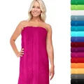 Produktbild: Lashuma Wellness Strandtuch Damen 70x200 cm – Linz Saunatuch aus Portugal – Frottee Handtuch weich & saugstark – Purpur