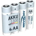 Produktbild: ANSMANN Akku AA 1,2V 1300mAh, 4 Stück, wiederaufladbar mit maxE
