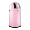 Produktbild: Wesco Pushboy Mülleimer in der Farbe pink, pulverbeschichtetes Stahlblech, 50 Liter Volumen, große Edelstahlklappe, herausnehmbarer Innenbehälter