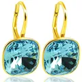 Produktbild: 925 Ohrringe Marken Kristalle Blau Gold Aquamarin Silber vergoldet NOBEL SCHMUCK