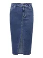 Produktbild: ONLY Carmakoma Damen Carsiri Front Slit Skirt DNM Gua Noos Rock, Medium Blue Denim, 50 EU