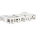 Produktbild: Homestyle4u Kinderbett Weiß mit Rausfallschutz 120x200 cm Bodenbett Lattenrost 2838