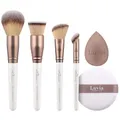 Produktbild: Make-up Pinselset Complete Face | Vegane Schminkpinsel für Powder, Buffer, Blush & Concealer + Beauty Sponge & Puff | Für Foundation & Puder | LUVIA