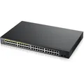 Produktbild: ZyXEL Switch GS1900-48HPv2-EU0101F, 48-port, 1 Gbit/s, 24x PoE+, 2x SFP, managed