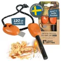 Produktbild: LIGHT MY FIRE Feuerstahl Outdoor Army, 10 mm, 12000 Zündungen, 2-in-1 mit Notfallpfeife, Feuerstahl XXL Survival Gadget Feuerstein Feuerzeug, Ewiges Streichholz mit Bio-basierter Kunststoffgriff