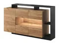 Produktbild: Vente-unique-Sideboard mit 3 Türen & 3 Ablagen + LEDs - Anthrazit & Naturfarben - IDESIA