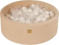 Produktbild: MEOWBABY Schaumstoff-Bällebad 90 x 30cm mit 200 Bällen - Ecru: Weiß/Transparent