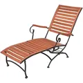 Produktbild: Gardenson Deckchair, Braun, Schwarz, Holz, Metall, Eukalyptusholz, Hartholz, 62x89x136 cm, wetterbeständig, UV-beständig, regenabweisend, klappbar, abnehmbares Fußteil, Gartenmöbel, Gartenliegen