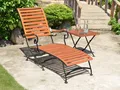 Produktbild: Gartenliege Deckchair Wien 136×62×89cm Stahl Armlehnen FSC Eukalyptus Holz