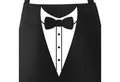 Produktbild: MoonWorks Grillschürze Grill-Schürze für Männer Grillschürze Smoking Suit Anzug Fliege lustig Baumwoll-Schürze Küchenschürze Moonworks®, mit kreativem Aufdruck