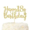 Produktbild: 18 Geburtstag Mädchen und Junge Tortendeko Sweet 18 Gold Glitzer Happy 18th B...