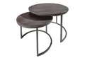 Produktbild: riess-ambiente Beistelltisch ELEMENTS Ø60cm grau / schwarz (Set, 2-St), Mango-Massivholz · Metall-Gestell · rund · Industrial Design