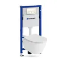 Produktbild: GEBERIT Duofix Basic Vorwandelement + Wand WC Praia Weiß + Knopf Delta 25 Weiß