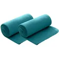 Produktbild: wometo 2er Set Polar Fleecedecke 130x160 cm, OEKO-TEX ca. 400g Gewicht, mit Antipilling & Kettelrand - Farbe türkis