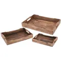 Produktbild: Meinposten Dekotablett Tablett Serviertablett Holz Mango braun Holztablett Deko Dekotablett braun 46 cm x 7 cm x 30 cm