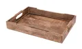 Produktbild: Tablett Serviertablett Holz Mango braun Holztablett Deko Dekotablett Dunkelbraun (Groß (46 x 30 cm))