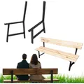 Produktbild: Anwicar Bankbeine Metall Schwarz - Stabiles Bankgestell für Gartenbank - Hochwertige Bank Füße - Kunststoffabdeckungen - 2 Stück Set - Schwarz