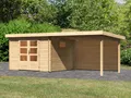 Produktbild: Karibu Gartenhaus Trittau 3, BxT: 616,5x333 cm, mit Anbaudach und Rückwand