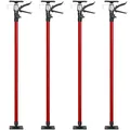 Produktbild: tectake® Baustützen Teleskop Stange 115-290 cm, Baustütze mit Auflageplatten mit Kugelgelenk, Montagestütze je 30 kg Tragkraft, Spannstange, Montagehilfe für Deckenverkleidung - rot, 4er Set