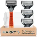 Produktbild: Harry’s Nassrasierer für Männer – Rasier-Set mit orangefarbenem Griff 3 Ersat...