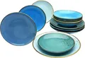Produktbild: CreaTable Tafelservice Geschirr-Set NATURE COLLECTION Aqua (12-tlg), 4 Personen, Steinzeug, Service, 12 Teile, für 4 Personen