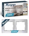 Produktbild: Kopp PARIS 2-fach Abdeckrahmen in Silber - 5 Stück - 8,3 x 15,4 cm - Rahmen für Steckdosen & Schalter - Stilvoller Steckdosenrahmen aus Kunststoff - Hochwertiger Lichtschalter-Rahmen