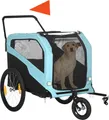 Produktbild: PawHut 2-in-1 Hundeanhänger, Fahrradanhänger für Hunde, Hundewagen mit Reflektoren, Hundebuggy max. 30 kg, Hundefahrradanhänger für Große Hunde, Oxford-Gewebe, Blau