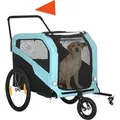 Produktbild: PawHut 2-in-1 Hundeanhänger, Fahrradanhänger für Hunde, Hundewagen mit Reflektoren, Hundebuggy max. 30 kg, Oxford-Gewebe, Blau   Aosom