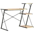 Produktbild: vidaXL Schreibtisch mit Regal Schwarz und Eiche 116×50×93 cm