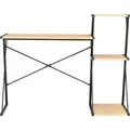 Produktbild: vidaXL Schreibtisch mit Regal Schwarz und Eiche 116×50×93 cm - Schwarz