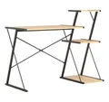 Produktbild: vidaXL Schreibtisch Schreibtisch mit Regal Schwarz und Eiche 116×50×93 cm