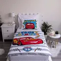 Produktbild: JFabrics Disney Cars Bettwäsche-Set für Babybett, mit Kissen, Motiv Lightning McQueen, Rot, 100 x 135 cm - 40 x 60 cm
