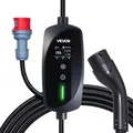 Produktbild: VEVOR Mobile Wallbox, 11 kW 16 A, Typ 2 Ladestation, Tragbares 3-Phasen-Ladegerät mit 8 m Ladekabel, CEE16-Stecker, LCD-Bildschirm, IP66-Steuereinheit, Stromversorgung für Elektrofahrzeuge