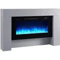 Produktbild: Elektrokamin, Grau, Holzwerkstoff, Metall, 141x21x88 cm, Fernbedienung, Flammeneffekt separat schaltbar, Überhitzungsschutz, Thermostat, Dimmer, Kleinmöbel