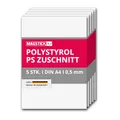 Produktbild: 5er Set Polystyrol Platten weiß I DIN A4 Kunststoff-Hartplatten PS Zuschnitte I 29,7 x 21 cm I 0,5 mm Stärke I für Modellbau Architektur DIY I mag259