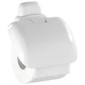 Produktbild: Wenko Toilettenpapierhalter PurKunststoff, weiß (Kunststoff-Accessoires Papierhalter Bad-Ausstattung Pure Klopapierhalter WC-Rollenhalter WCPapierhalter) Farbe: weiß/Ausführung: mit Deckel
