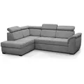 Produktbild: Beautysofa Ecksofa Madera, mit Schlaffunktion, Bettkasten, verstellbare Kopfstützen, L-förmige Corner Schlafsofa, ausziehbare Corner Sofa grau