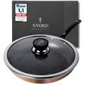 Produktbild: NYORD Kupferpfanne - Premium Antihaft Pfanne, Kratzfest, Pfanne Wabenstruktur mit Kupferkern, Natürliche Keramik Beschichtung, PTFE-frei, 24cm - Kupfer